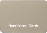 Sockel1/HD/sg, Inscribed Base Plate, Silver Grey, „Herzlichen Dank“ (“Congratulations”)