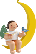 650/70/12b, Angel with Songbook and Bird, in Moon