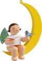 650/70/12b, Angel with Songbook and Bird, in Moon