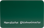 Sockel1/HG/g, Inscribed base, green, "Herzliche Glückwünsche" (Congratulations)