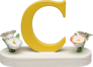 634/23/C, Letter C, with Flowers