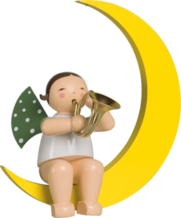 771/17, Angel with French Horn, in Moon, Large