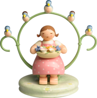 555/5, Girl in Hoop, with Bowl of Flowers and Birds