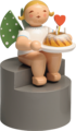 5277/650/154, Angel with Cake, on Pedestal