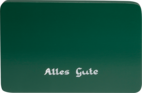 Sockel1/AG/g, Inscribed base, green, "Alles Gute" (All the best)