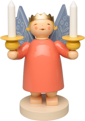 6236/1, Angel wearing Crown, with two Candle Holders and Wooden Candles