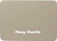 Sockel1/MT/sg, Inscribed Base Plate, Silver Grey, “Many Thanks”