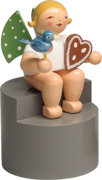 5277/650/150, Angel with Gingerbread and Bird, on Pedestal