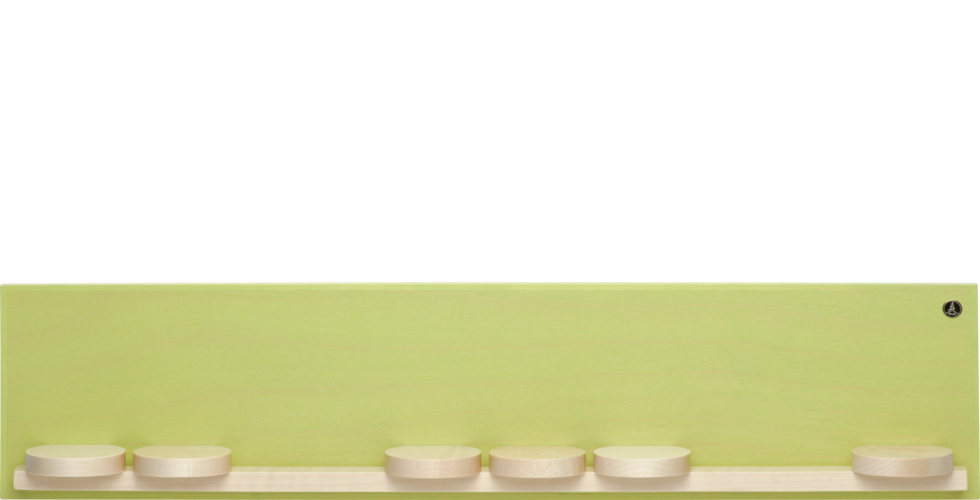 Display Shelf with Seven Sliding Disks, Small, Green