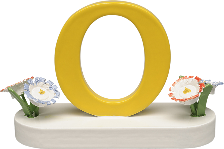 Letter O, with Flowers