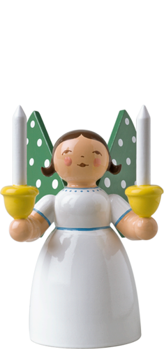 Angel Holding Candles, White, Size 2