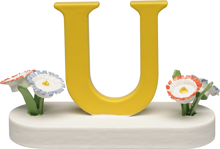 Letter U, with Flowers