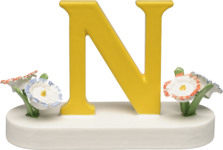 Letter N, with Flowers