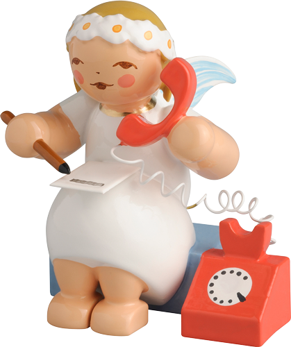 Marguerite Angel, Sitting, with Telephone