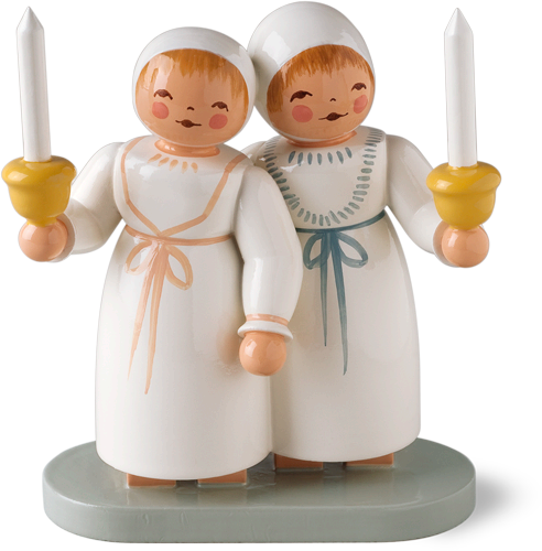 Twin Pair in Christening Gowns 