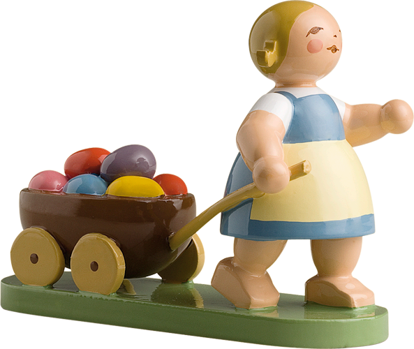 Easter Girl with Cart