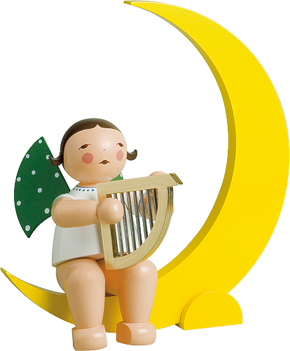 Angel with Harp, in Moon, Large