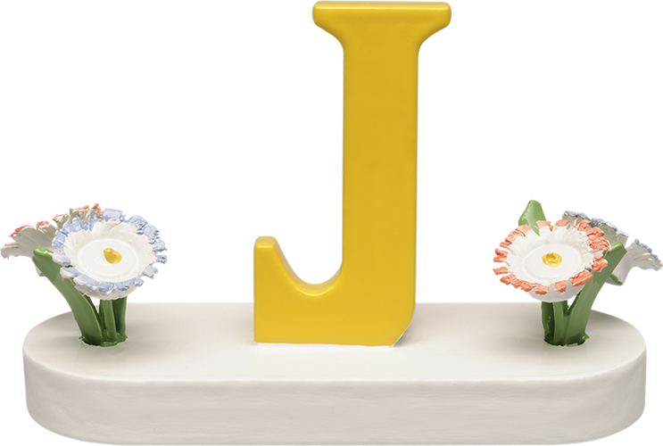 Letter J, with Flowers