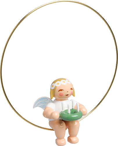 Christmas Tree Angel in Ring, with Wreath