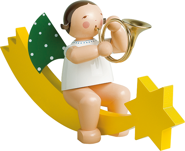 Angel with French Horn, on Comet Tail, Large