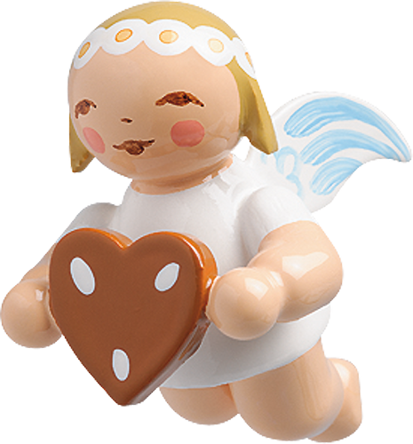 Suspended Angel, Small with Gingerbread Heart