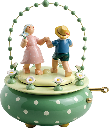 Music Box "Two Dancers in the Garden", with 36-note Musical Movement