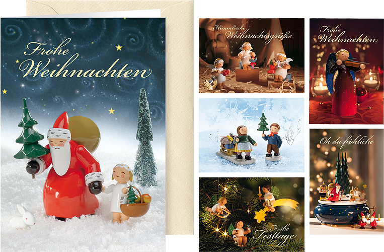 Greeting Cards “Heavenly Christmas Greetings”, with envelope, 6 cards, 6 designs