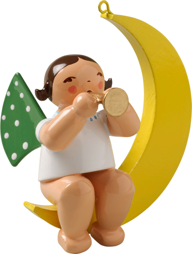 Angel with Little Trumpet, in Moon