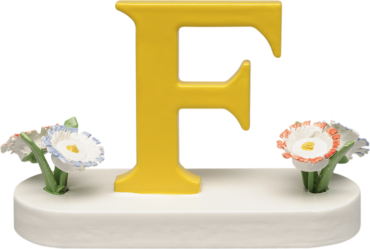 Letter F, with Flowers