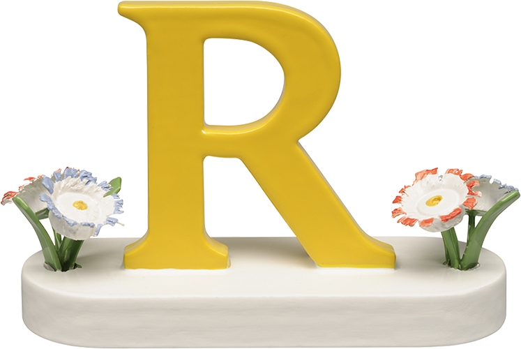 Letter R, with Flowers