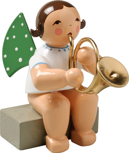 Angel with French Horn, Sitting