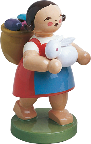 Girl with Egg Basket and Bunny